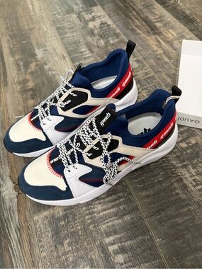 NEW IN BOX GAUDI Men's Navy White Red Athletic Sneakers